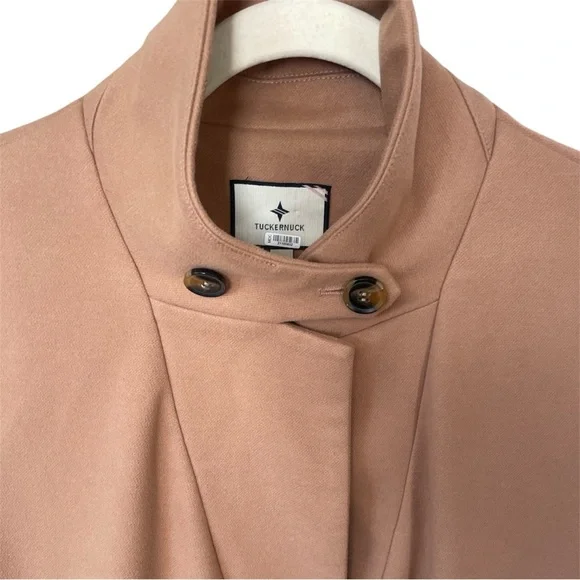 Tuckernuck Emerson Elbow Patch Caramel Brown Mini Dress Coat EUC Size Large - Picture 5 of 7